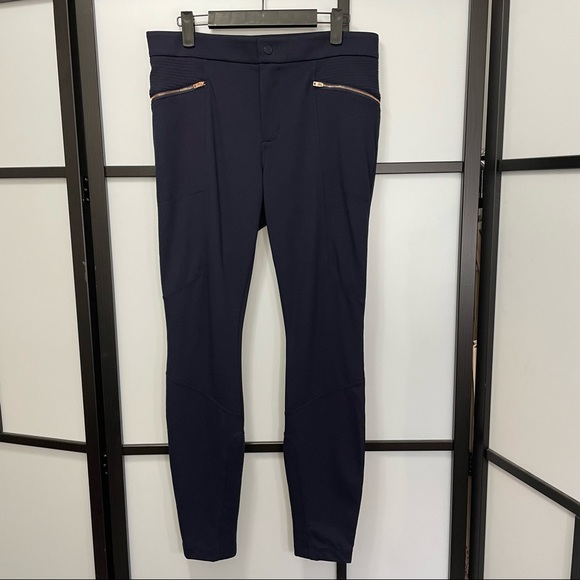 [10]✨NWOT✨Athleta | Ponte Moto Pant 2.0 | Navy Blue w/ Rose Gold Zippers - Picture 6 of 14
